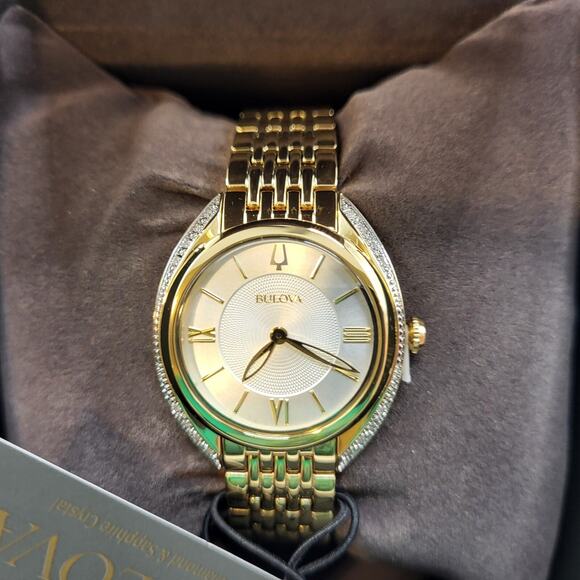 Bulova Classic Diamond Stainless Steel Quartz Ladies Watch